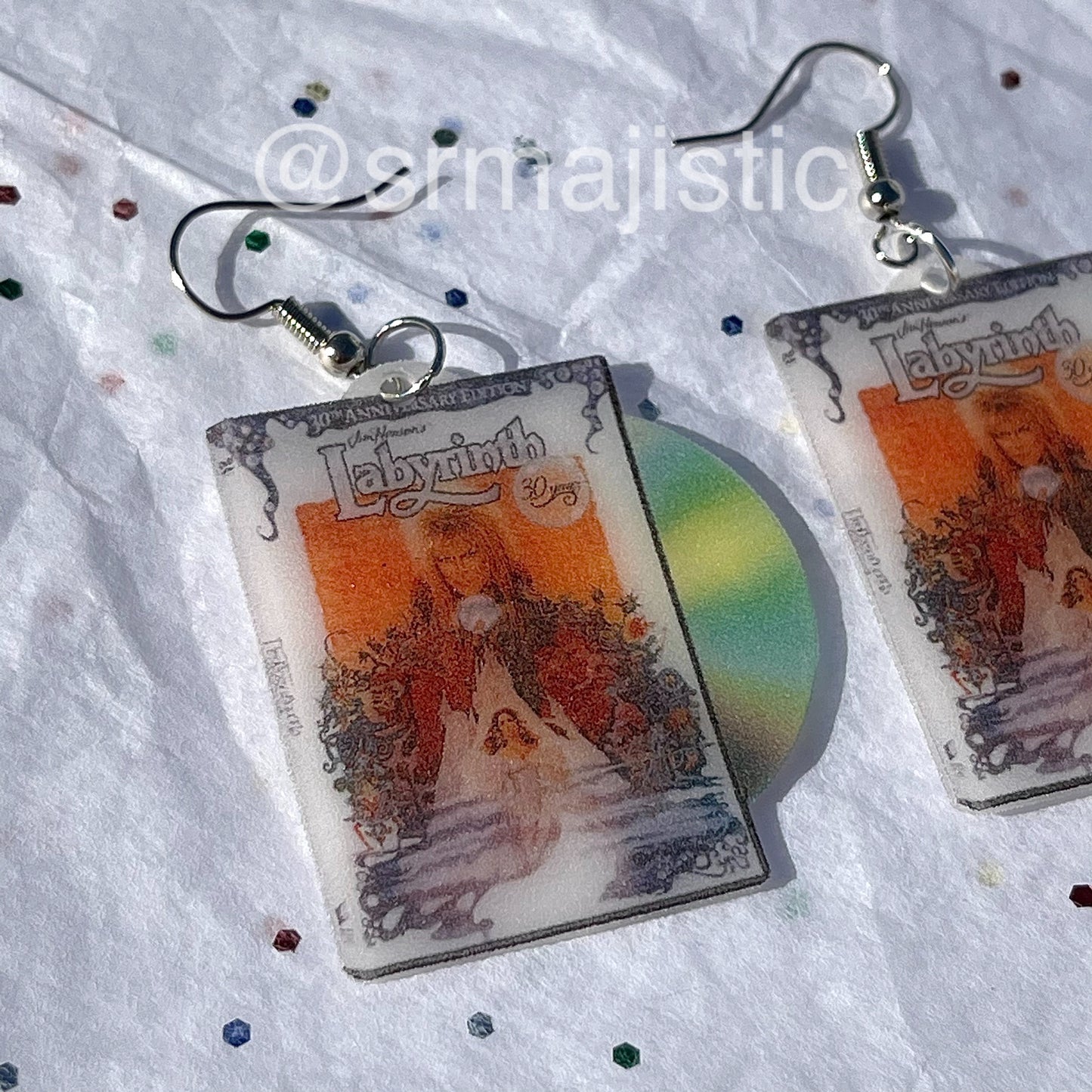Labyrinth (1986) DVD 2D detailed Handmade Earrings!