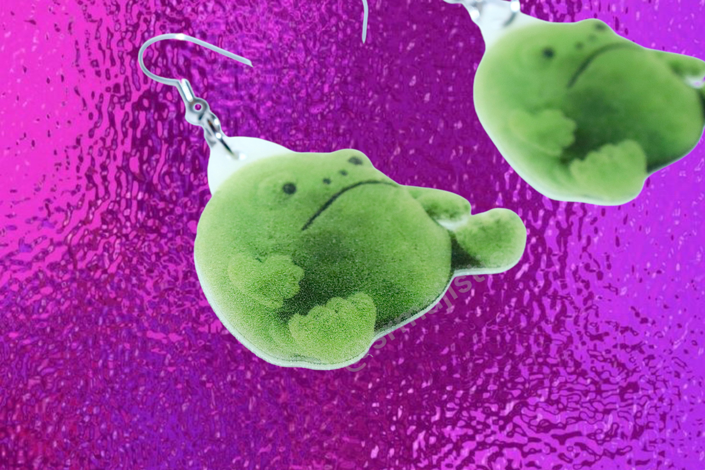 Jelly Cat Round Frog Cute Handmade Earrings!
