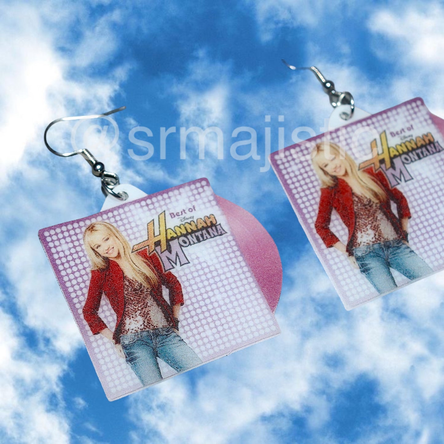 Hannah Montana Essentials Vinyl Album Handmade Earrings!