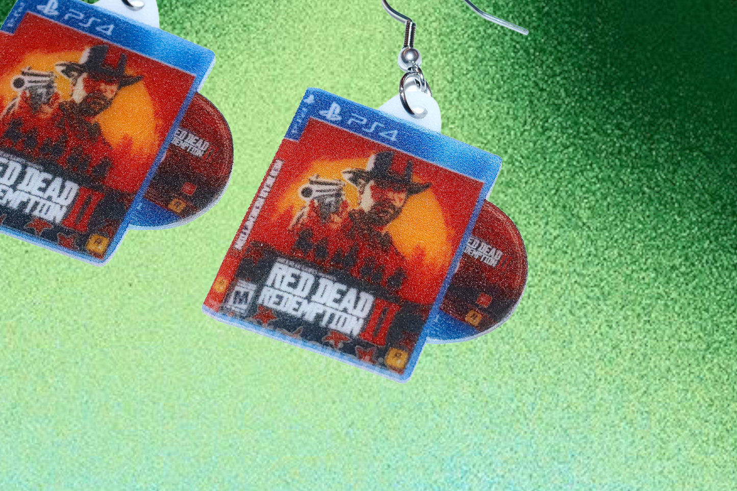 Red Dead Redemption 2 PS4 Game 2D detailed Handmade Earrings!