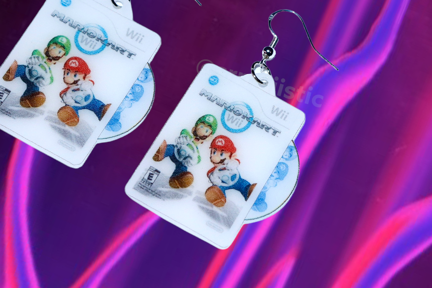 (READY TO SHIP) Mariokart/ Mario Kart Wii Game 2D detailed Handmade Earrings!