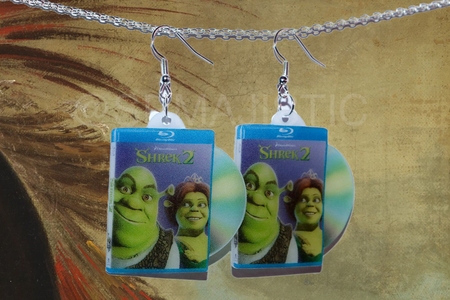 Shrek 2 (2004) DVD 2D detailed Handmade Earrings!