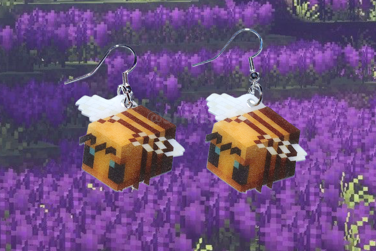 Minecraft Block Earings ~ With free Bee~! (FREE) - Payhip