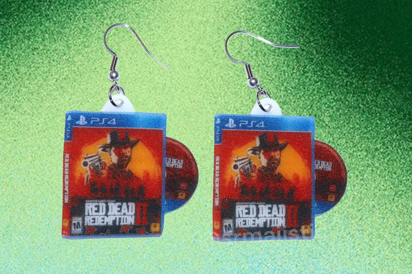 Red Dead Redemption 2 PS4 Game 2D detailed Handmade Earrings!