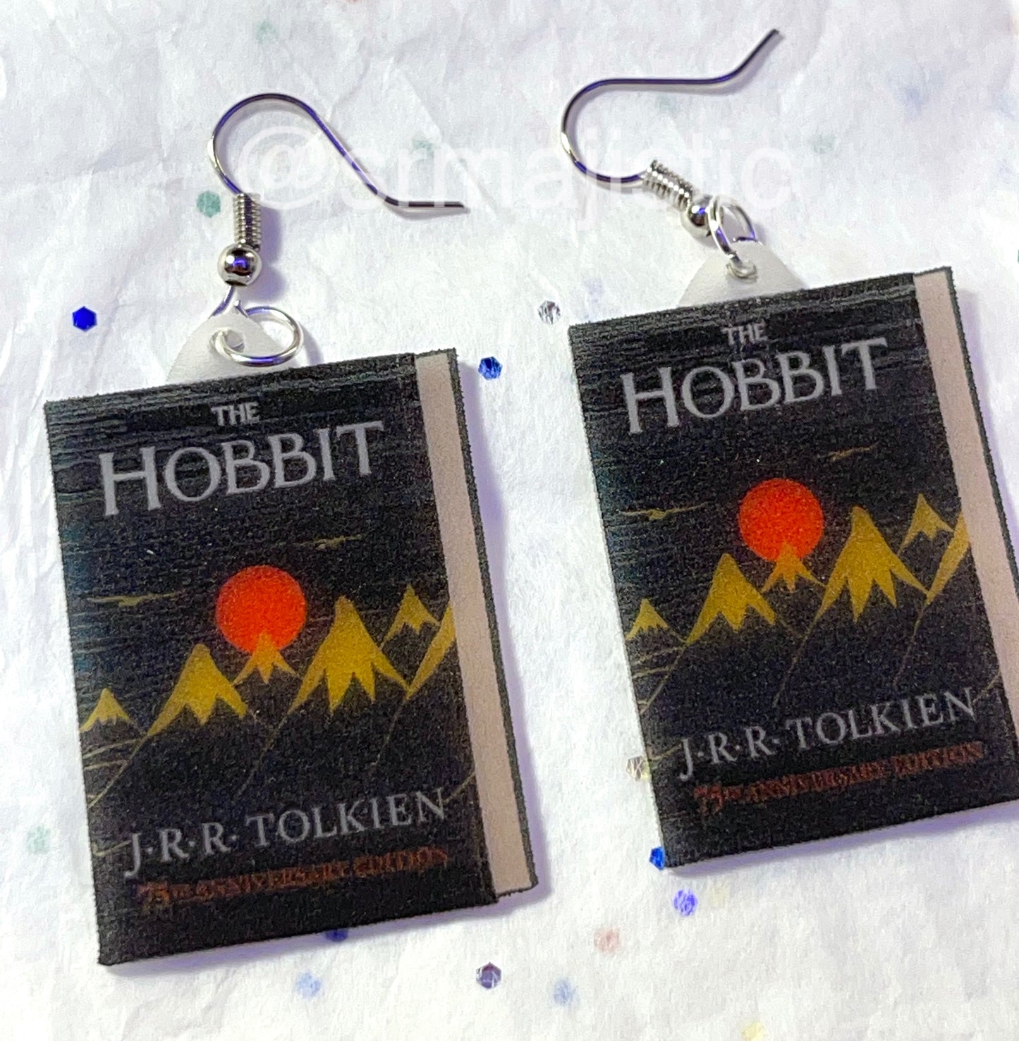 The Hobbit Book (Original Cover Design) 2D detailed Handmade Earrings!