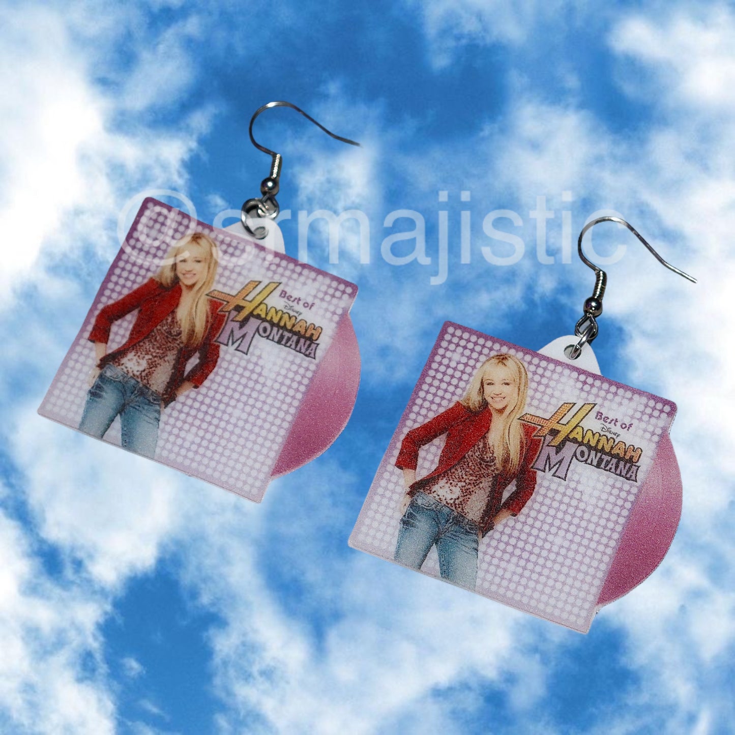 Hannah Montana Essentials Vinyl Album Handmade Earrings!