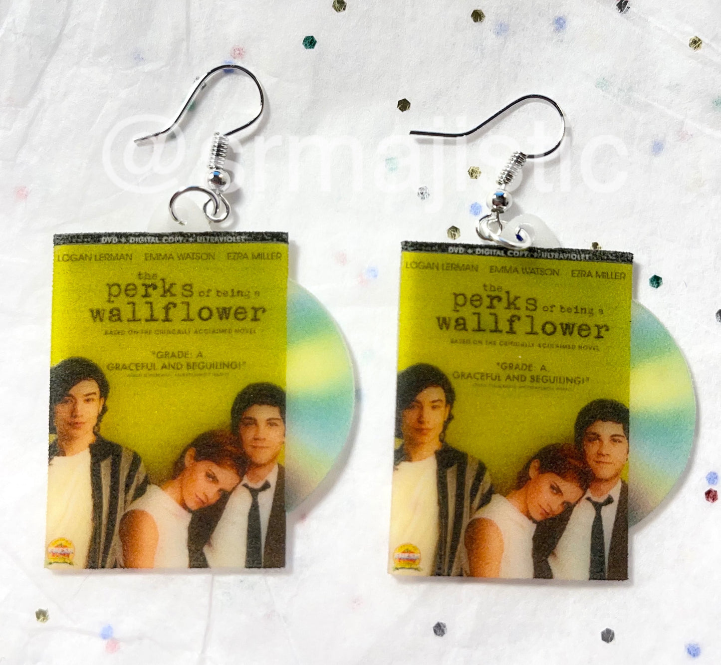 Perks of Being a Wallflower (2012) DVD 2D detailed Handmade Earrings!