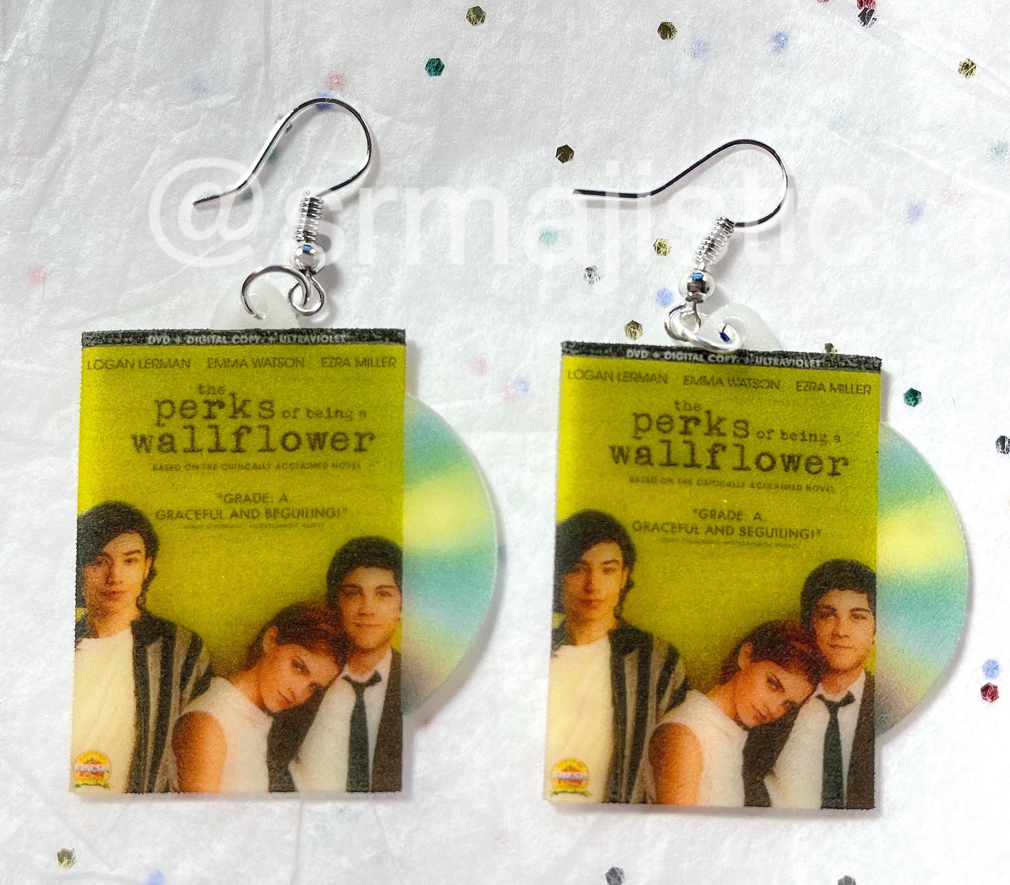 Perks of Being a Wallflower (2012) DVD 2D detailed Handmade Earrings!