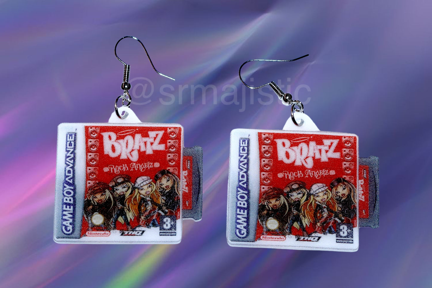Bratz Rock Angelz Game Boy Advance Game 2D detailed Handmade Earrings!