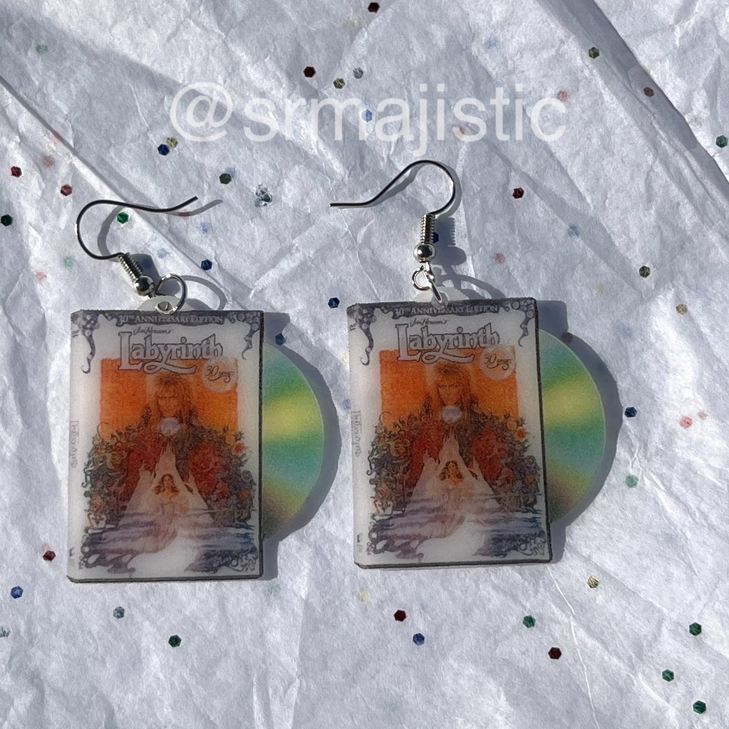 Labyrinth (1986) DVD 2D detailed Handmade Earrings!