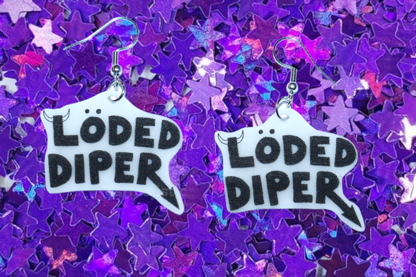 Löded Diper Diary of a Wimpy Kid Band Logo Handmade Earrings!
