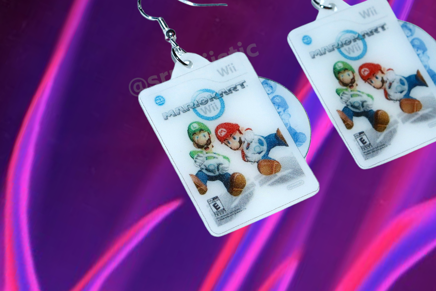 (READY TO SHIP) Mariokart/ Mario Kart Wii Game 2D detailed Handmade Earrings!