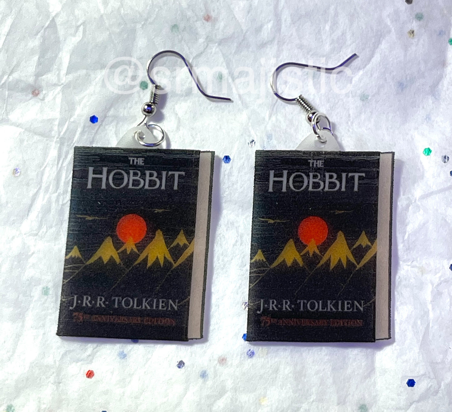 The Hobbit Book (Original Cover Design) 2D detailed Handmade Earrings!