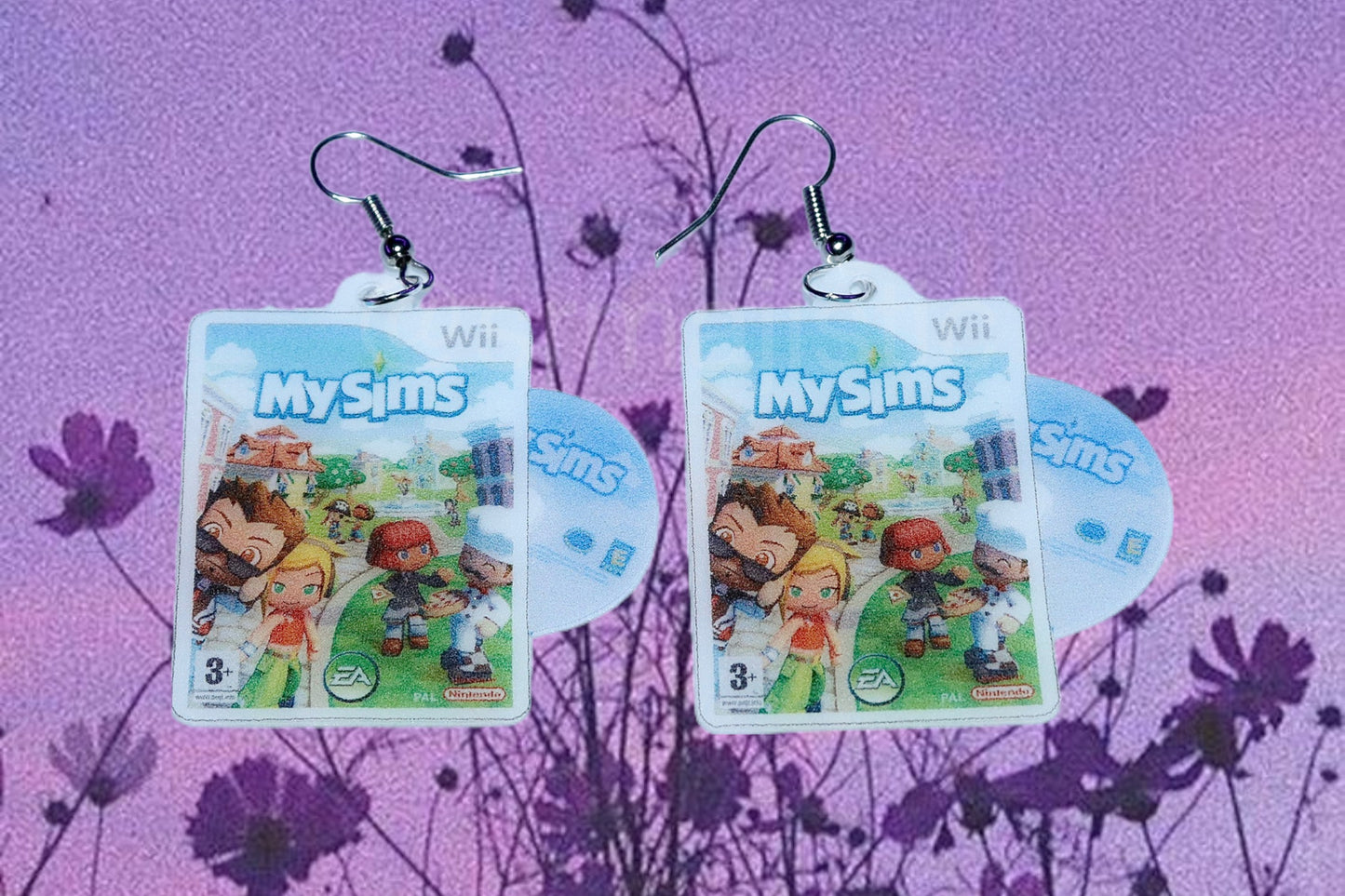 My Sims Wii Game 2D detailed Handmade Earrings!