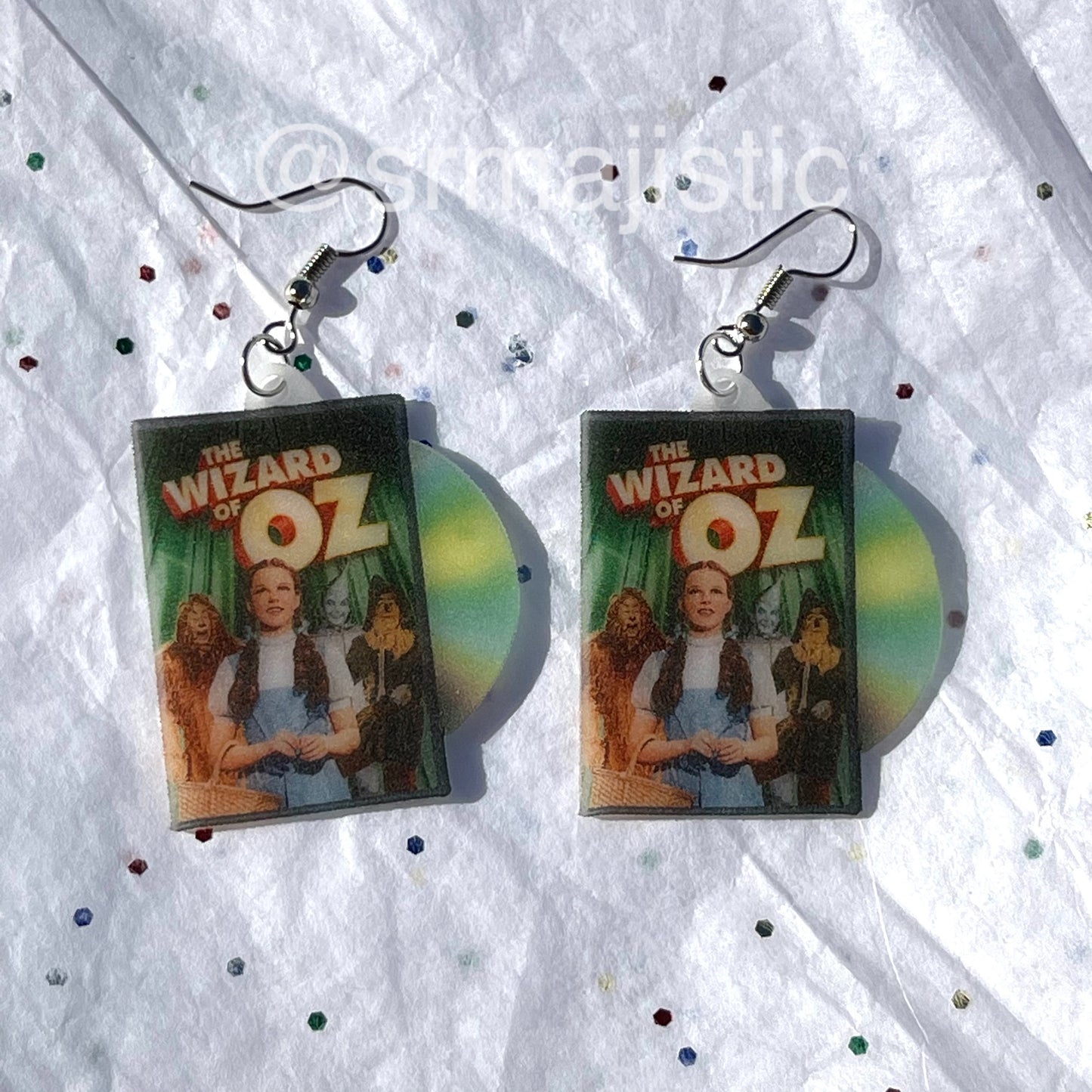 Wizard of Oz (1939) DVD 2D detailed Handmade Earrings!