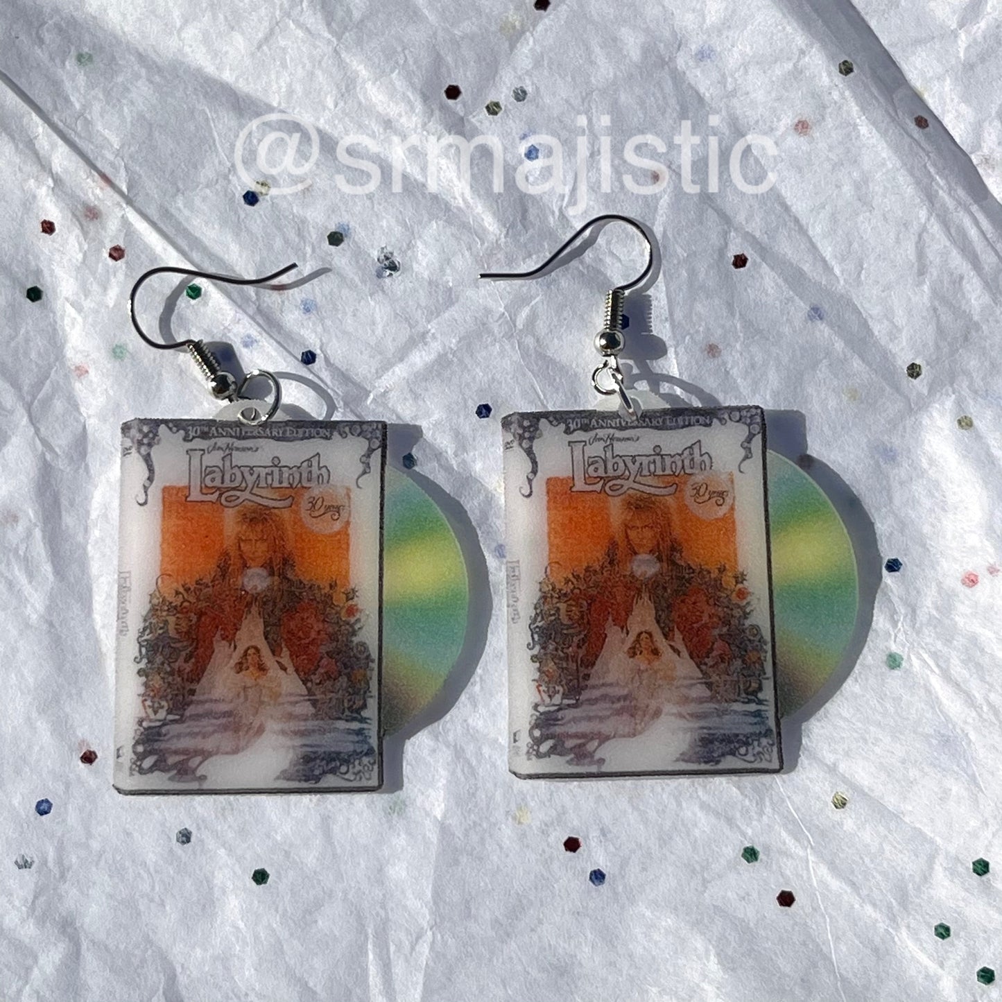 Labyrinth (1986) DVD 2D detailed Handmade Earrings!
