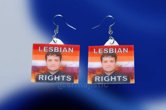 Josh Hutcherson Collection of Flaming Pride Flags Handmade Earrings!