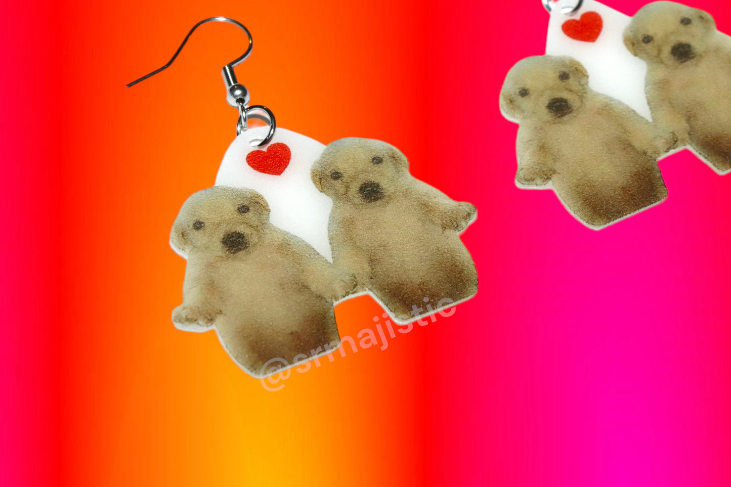 Jotchua Dogs in Love Meme Funny Handmade Earrings!