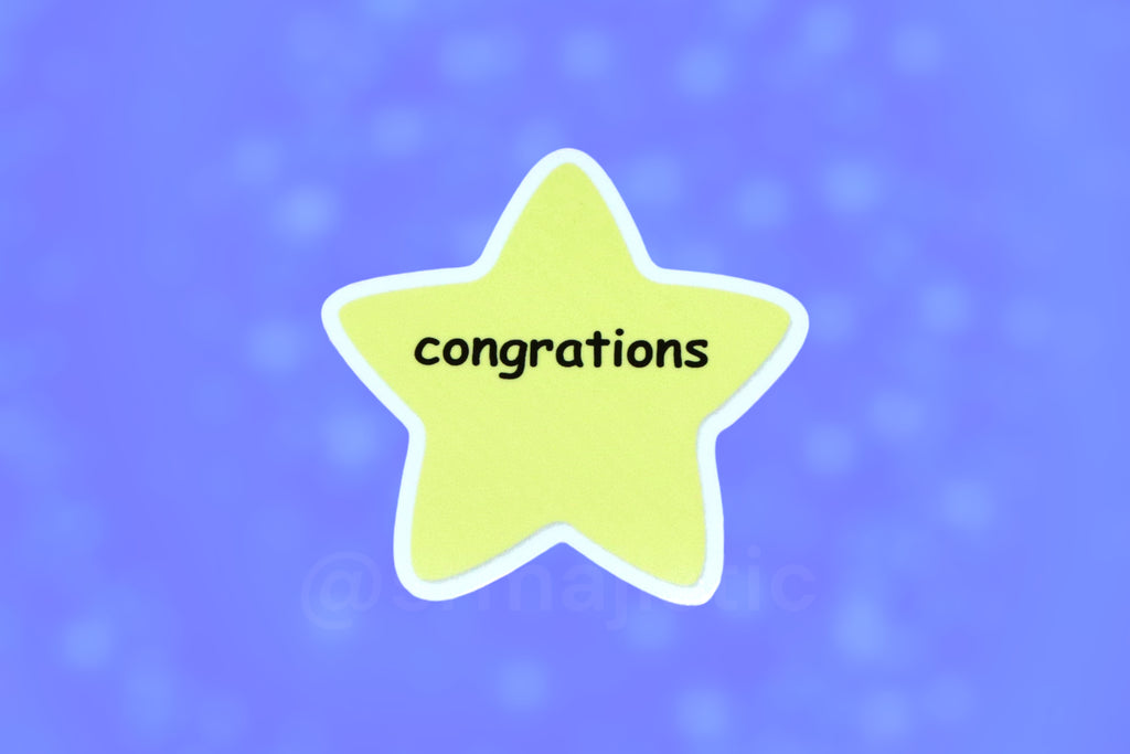 Bumper Sticker of ‘Congrations’ Gold Star Meme