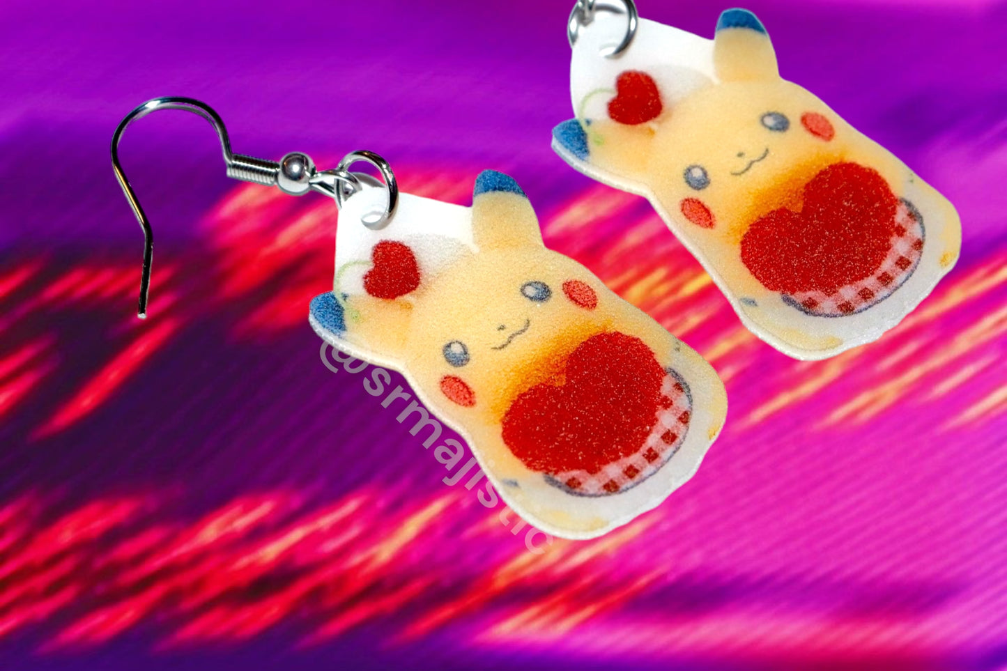 Pokémon Center Valentines Day Pikachu Plush 2D Pokémon Character Handmade Earrings!