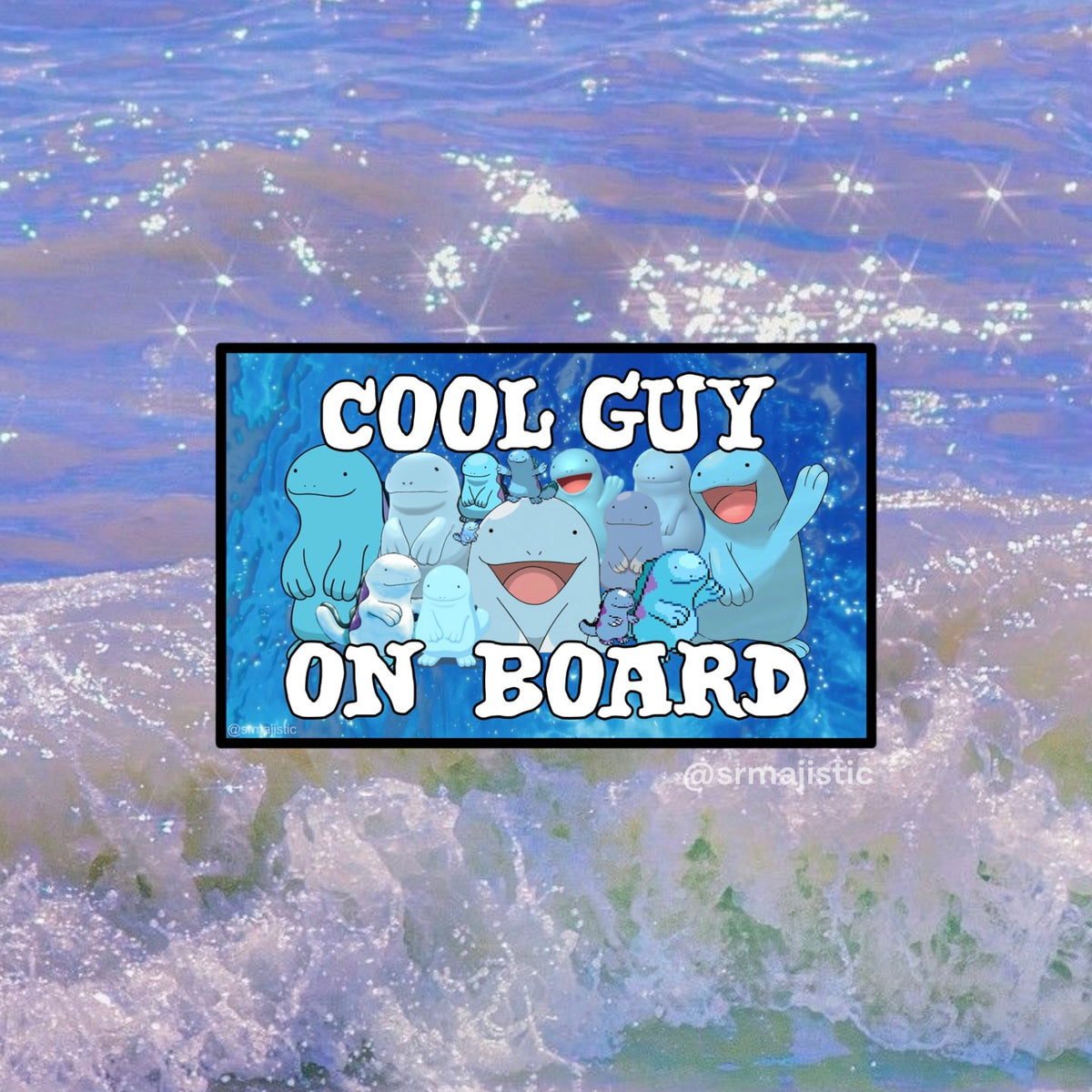 Pokemon Quagsire Cool Guy on Board Bumper Sticker