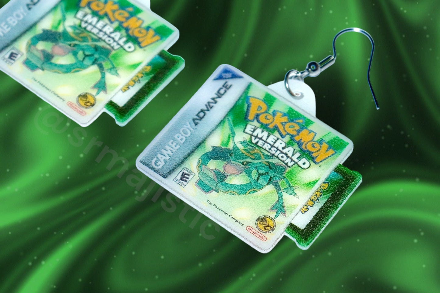 Pokémon Game Boy Advance Ruby, Sapphire, and Emerald 2D Game Detailed Handmade Earrings!