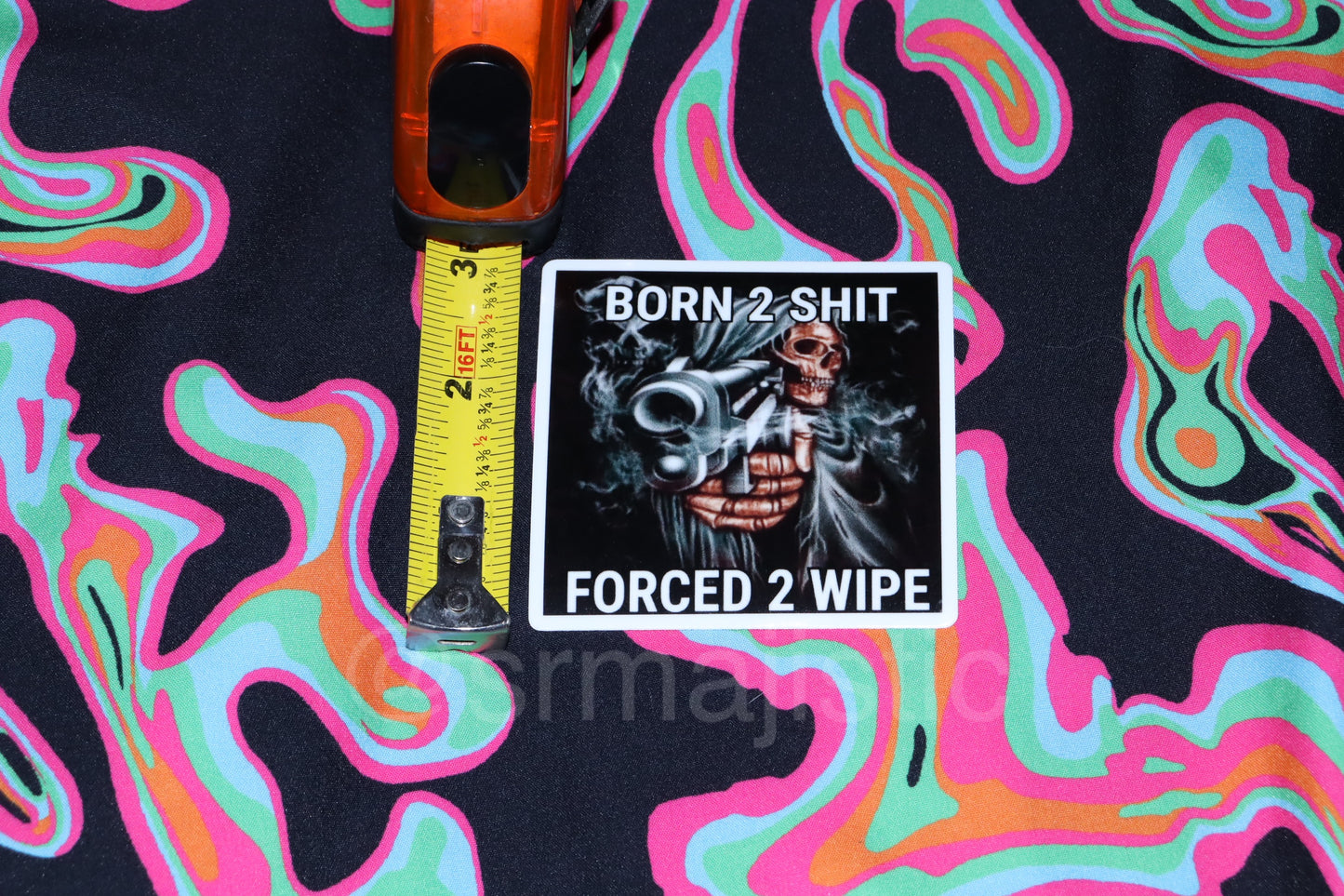 Born 2 Shit Forced 2 Wipe Meme Bumper Sticker