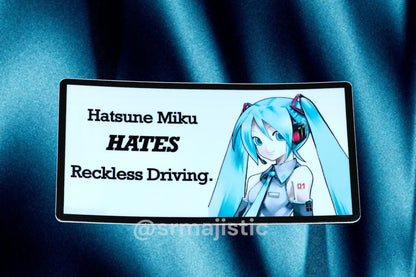 Hatsune Miku HATES Driver Negligence Meme Bumper Stickers