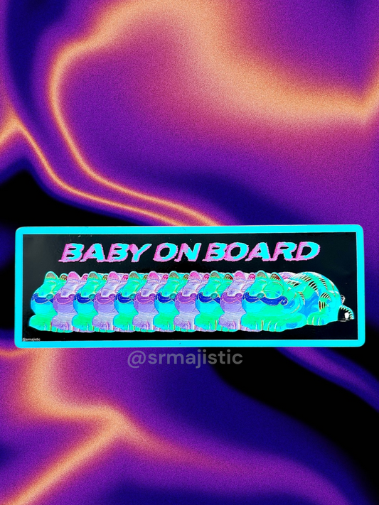 Baby on Board Retro Garfield Phone Meme Bumper Sticker