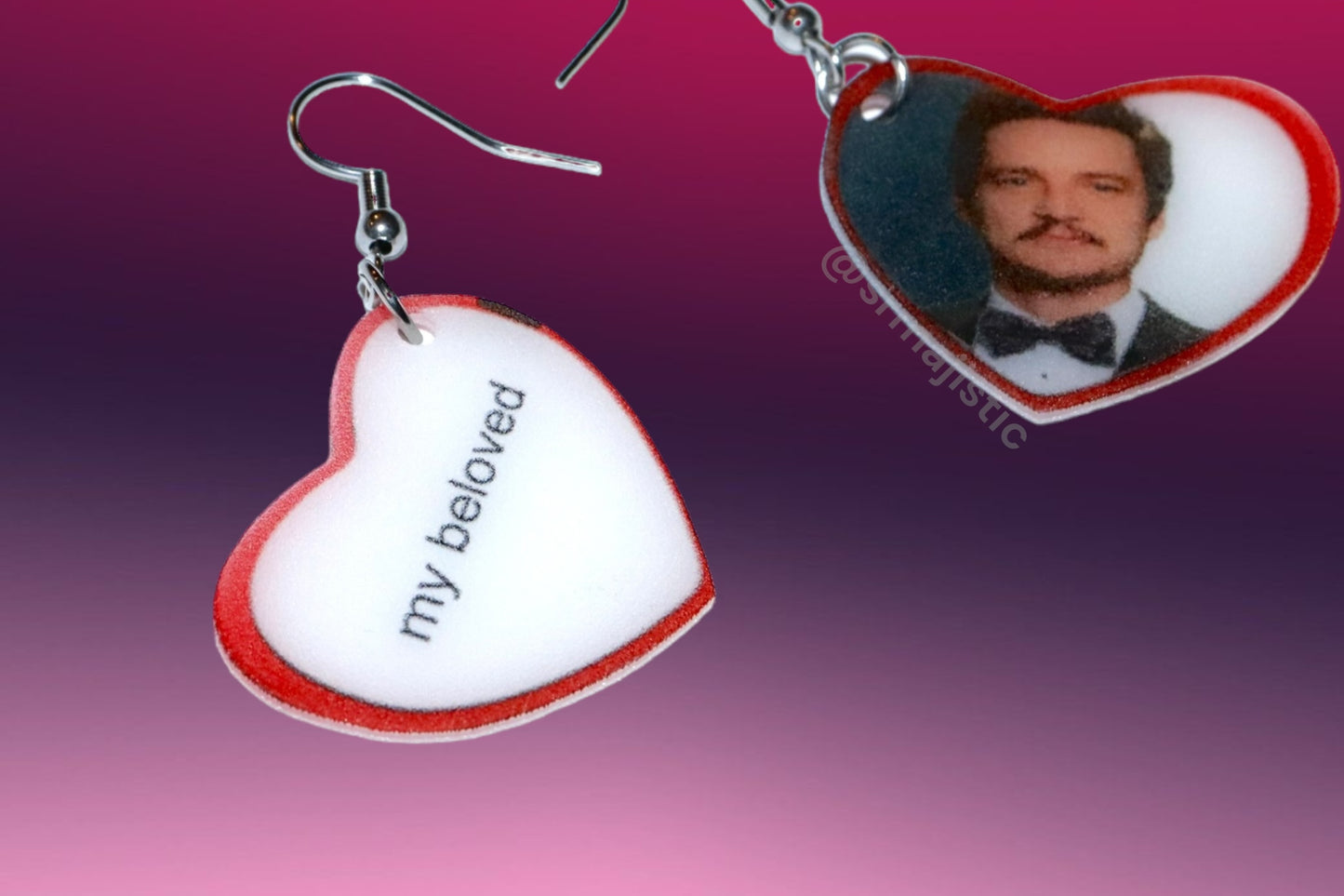 My Beloved Character Locket Hearts 2D detailed Handmade Earrings!