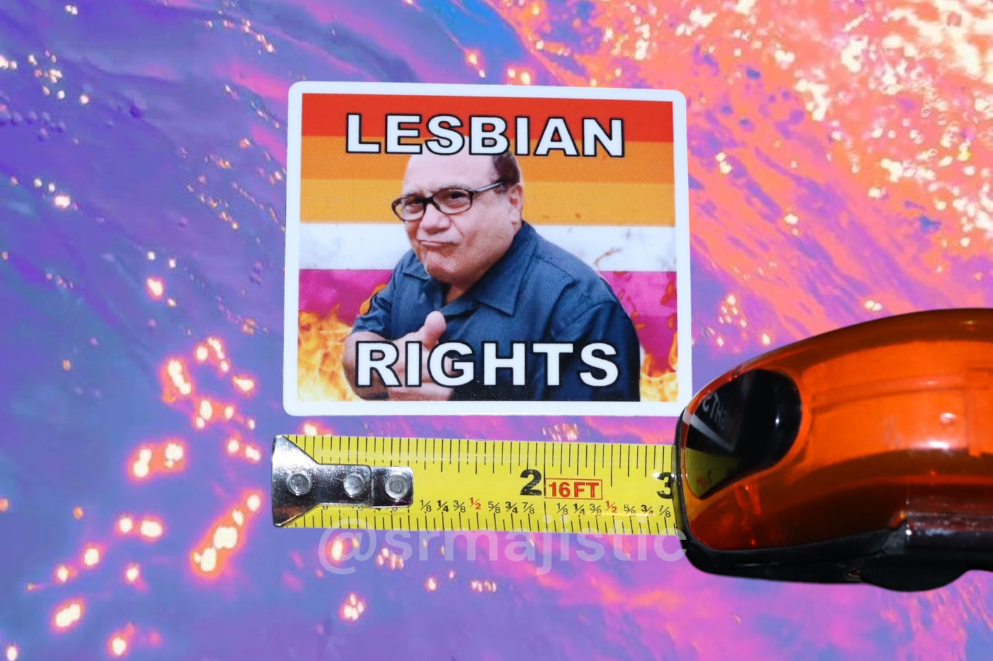 Danny DeVito Flaming Pride Flag Bumper Stickers
