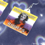 Jigsaw / Billy the Puppet Saw Character Collection of Flaming Pride Flags Handmade Earrings!