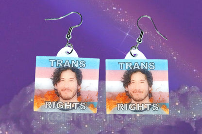 Markiplier Flaming Pride Flag Handmade Earrings!