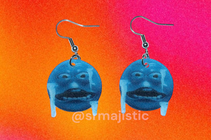 ‘Not everybody has an Iphone’ Ice Face Botched Cursed Emoji Meme Handmade Earrings!