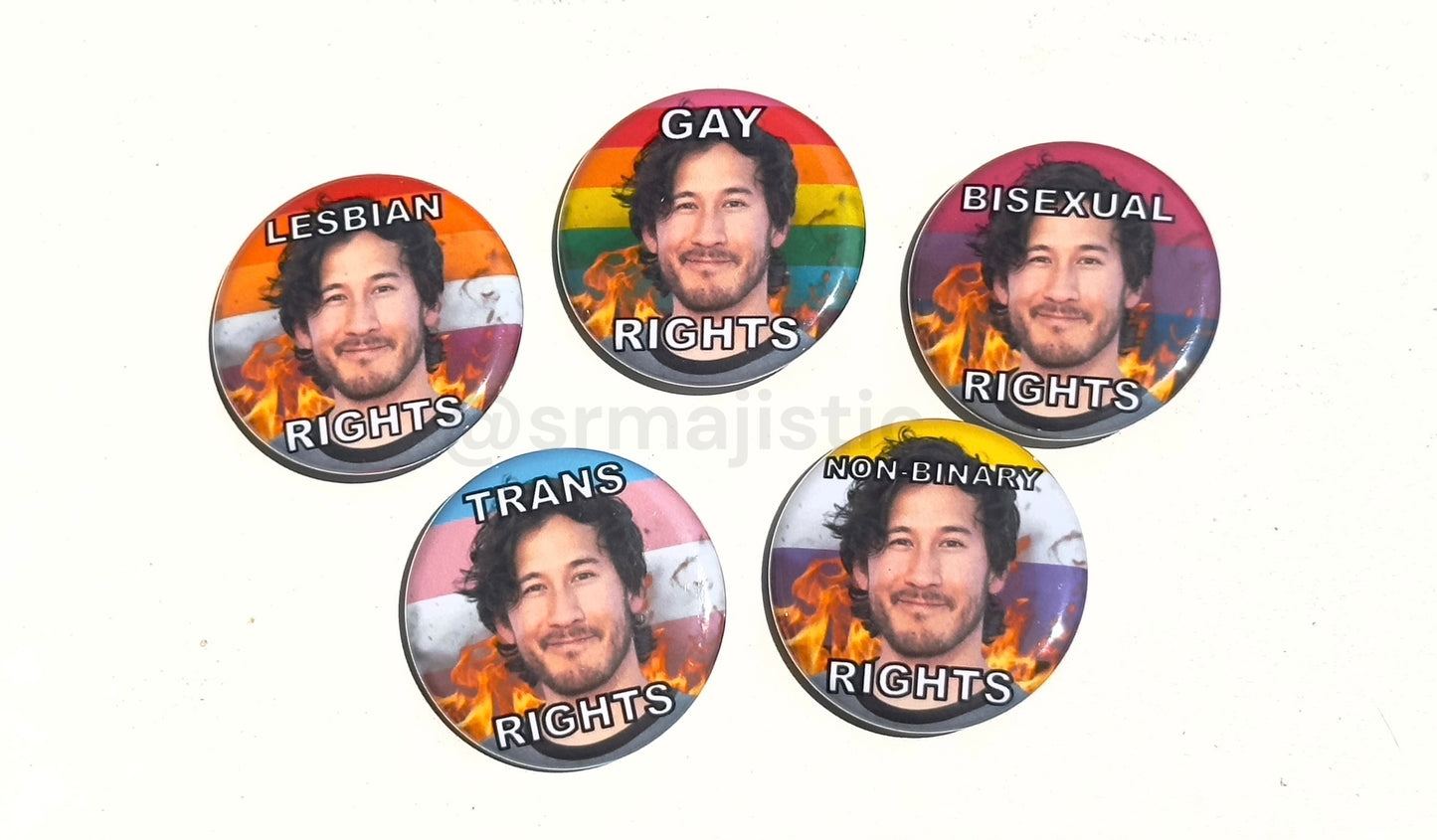 Markiplier Flaming Pride Buttons