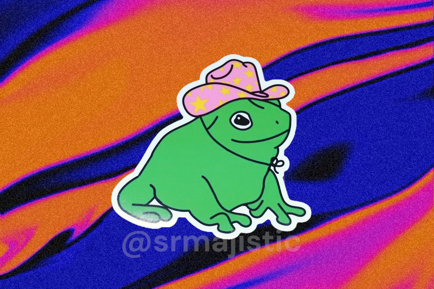 Cowboy Frog Bumper Sticker