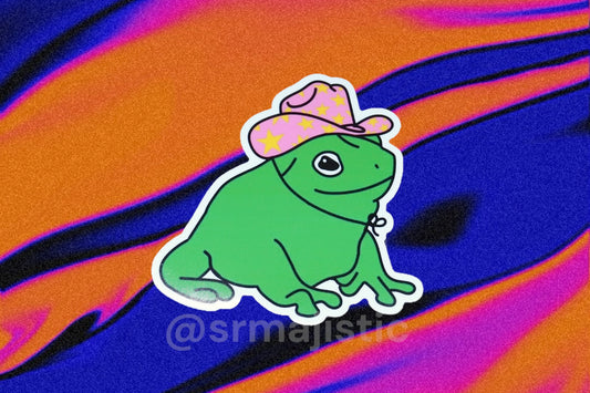 Cowboy Frog Bumper Sticker