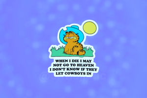 Cowboy Garfield Meme Bumper Sticker