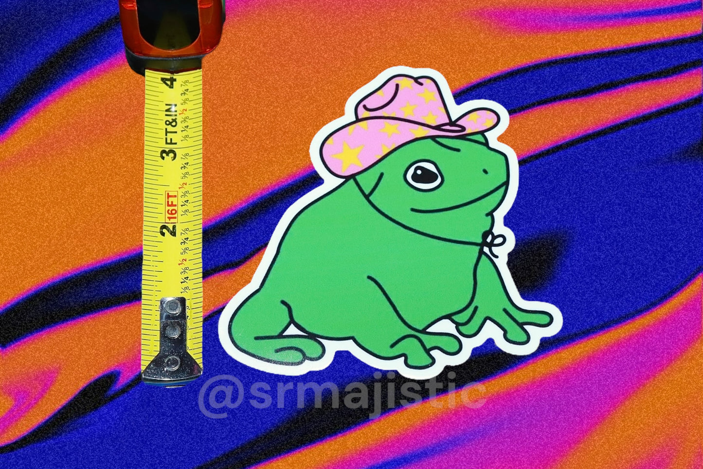 Cowboy Frog Bumper Sticker