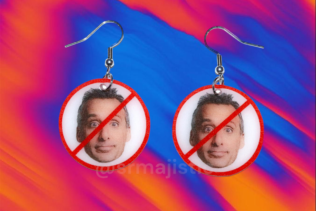 I Hate Joe ‘No’ Symbol Impractical Jokers Funny Meme Handmade Earrings!
