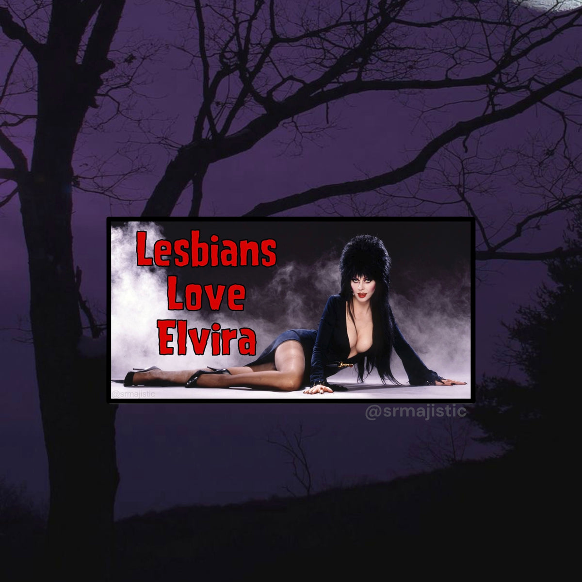Lesbians Love Elvira Horror Bumper Sticker