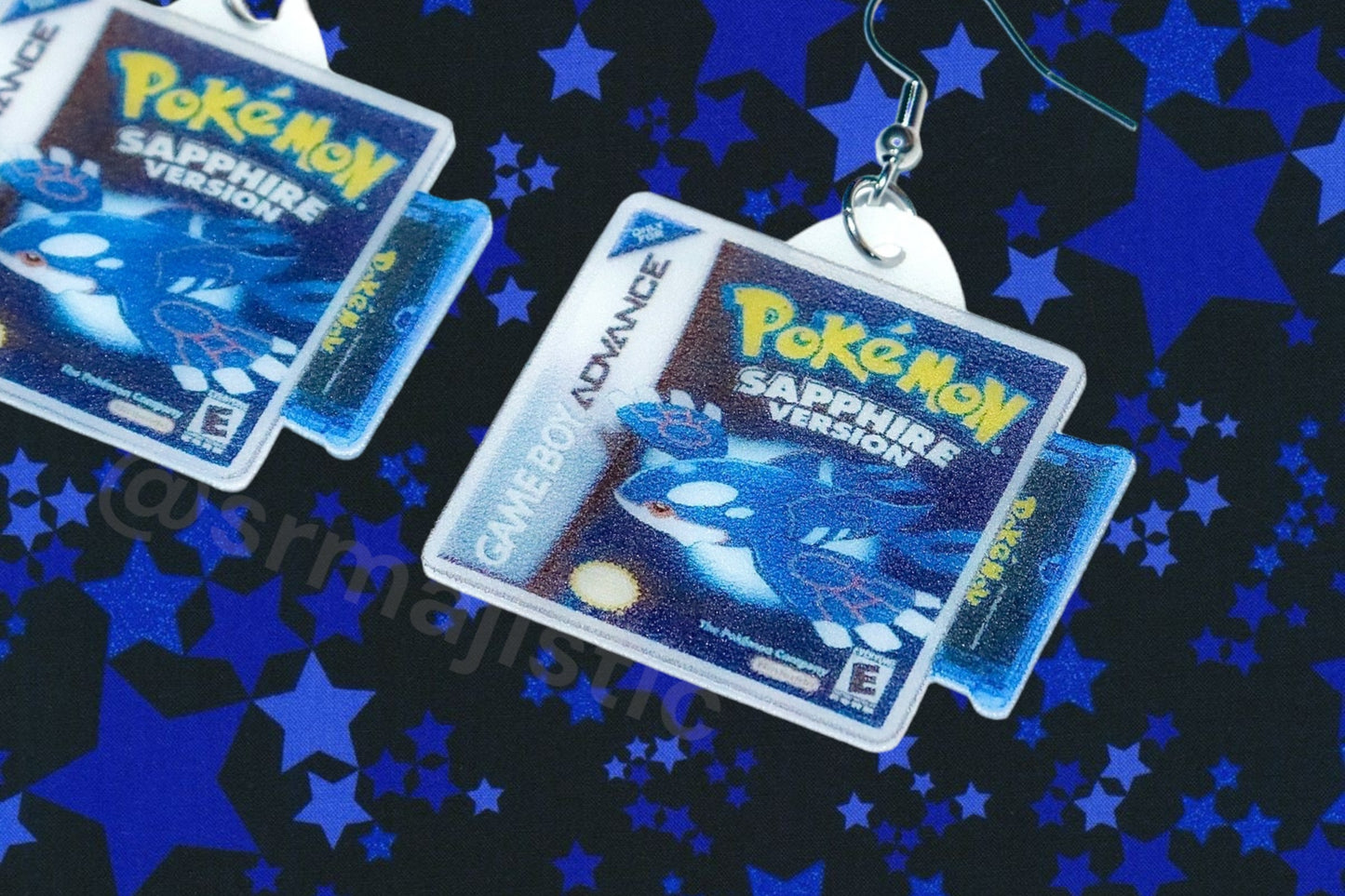 Pokémon Game Boy Advance Ruby, Sapphire, and Emerald 2D Game Detailed Handmade Earrings!