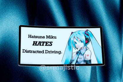 Hatsune Miku HATES Driver Negligence Meme Bumper Stickers