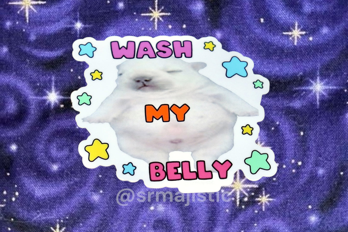 Wash My Belly Pibble Puppy Dog Meme Bumper Sticker