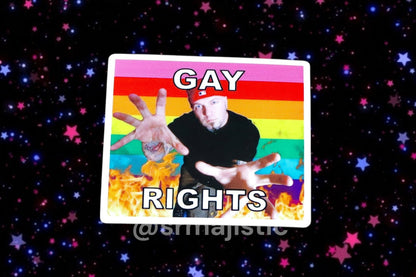 Fred Durst Limp Bizkit Flaming Pride Flag Bumper Stickers