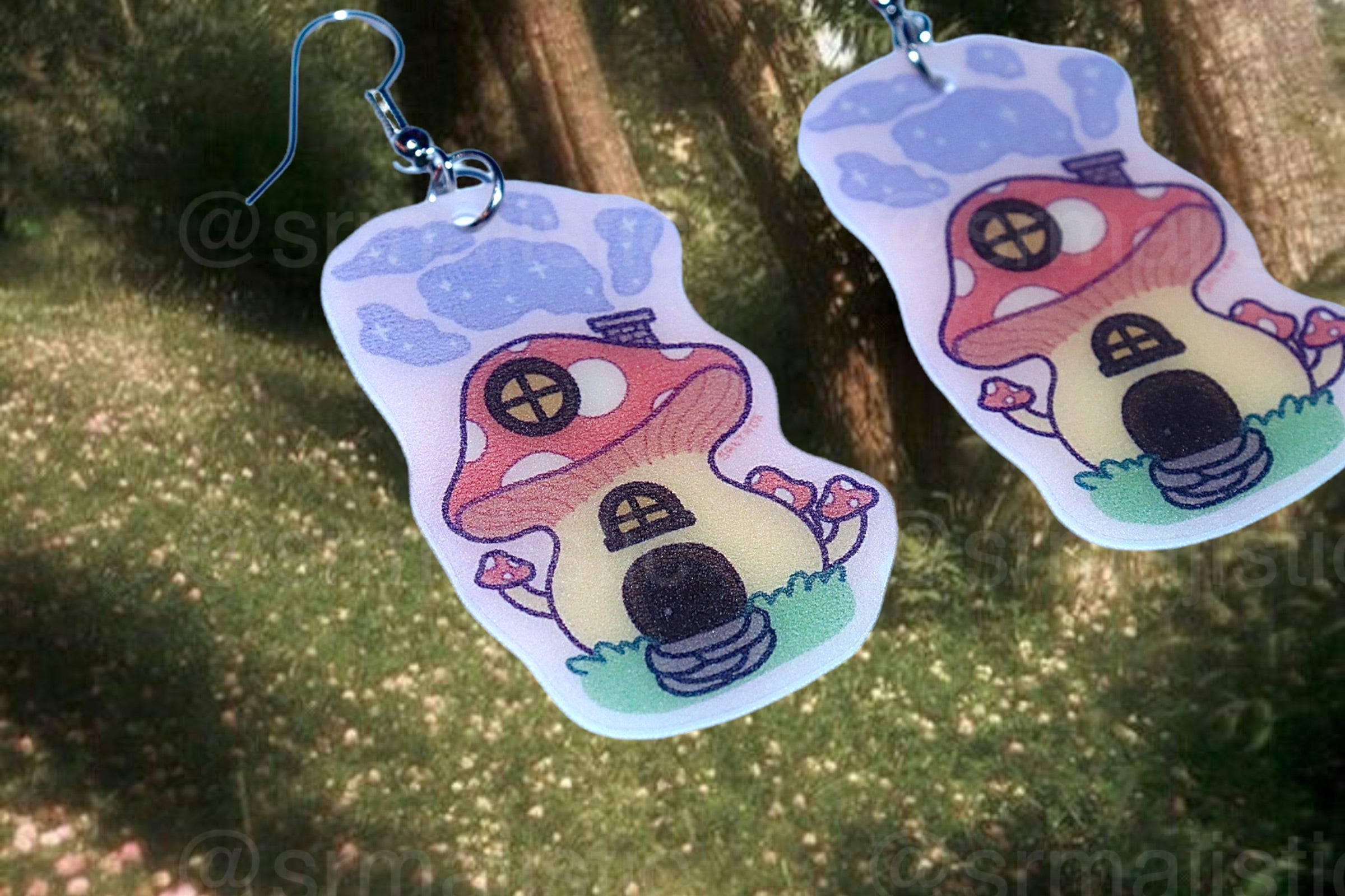 (READY TO SHIP) Cute Cottagecore Forest Themed Handmade Earrings (collaboration with @saltnox)