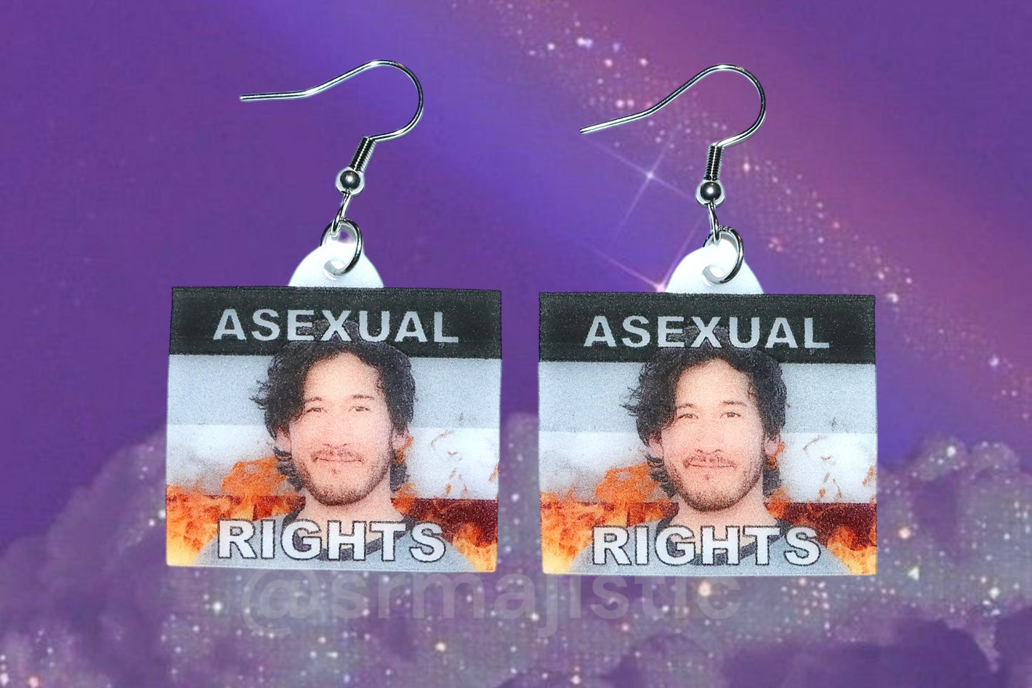 Markiplier Flaming Pride Flag Handmade Earrings!