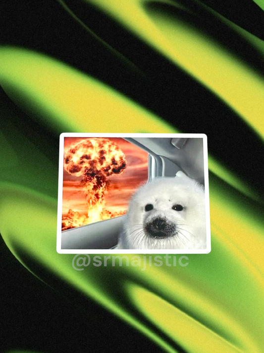 Seal Driving by Explosion Meme Bumper Sticker