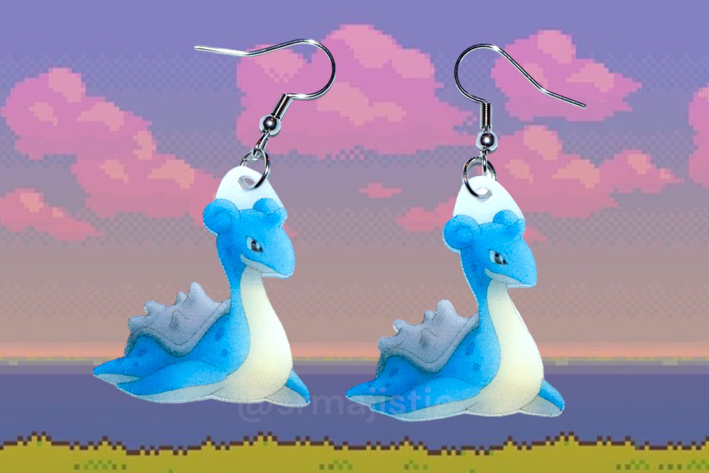 Lapras Cute Pokémon Character Handmade Earrings!