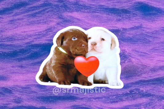 Puppies in Love Cute Bumper Sticker